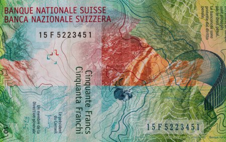Nahaufnahme einer 50-Franken-Banknote für Designzwecke