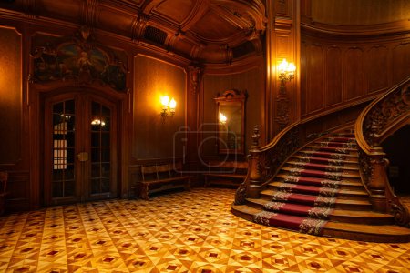 Photo for Lviv, Ukraine - March 27, 2024: Interior of Lviv House of Scientists (former noble casino) - Royalty Free Image