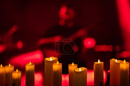 candles on the concert stage background for design purpose