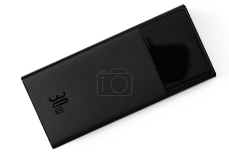 black power bank isolated for design purpose