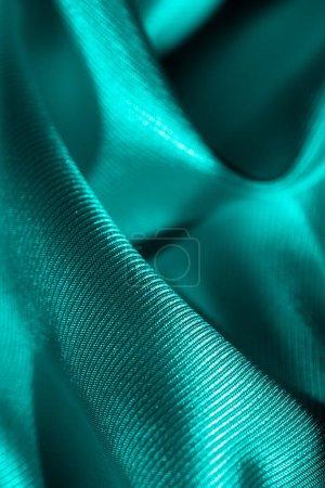 Photo for Turquoise acetate fabric textured background for design purpose - Royalty Free Image