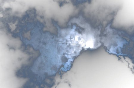 Foto de Nubes en el cielo azul. renderizado 3d. Dibujo digital informático. - Imagen libre de derechos