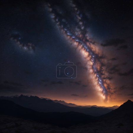 Foto de Milky Way over the mountains. Elements of this image furnished. - Imagen libre de derechos