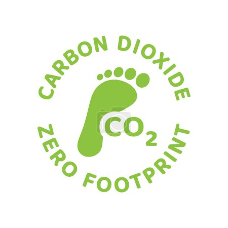Illustration for Zero CO2 footprint vector sticker. Carbon Dioxide free circle label badge. - Royalty Free Image