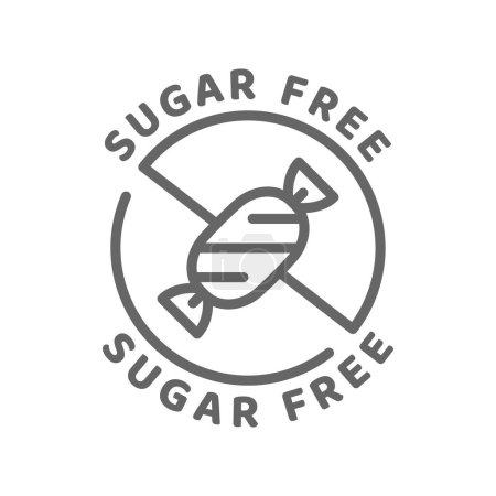Ilustración de Icono de vector sin azúcar. Ingredientes etiqueta insignia, sin azúcar. - Imagen libre de derechos