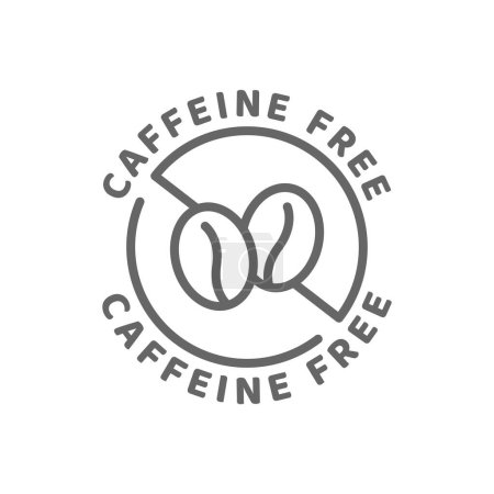 Illustration for Caffeine free vector icon. Ingredients label badge, no caffeine. - Royalty Free Image