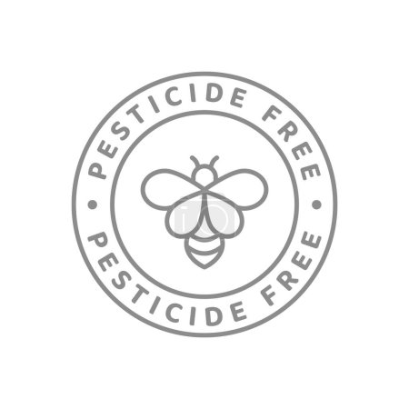 Illustration for Pesticide free line vector label. No pesticides symbol. - Royalty Free Image