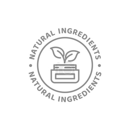 Natural ingredients cosmetics line vector label. Skin care, organic product badge.
