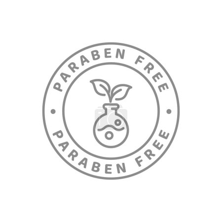 Paraben free cosmetics vector line label. No parabens cosmetic cream or lotion outline badge.