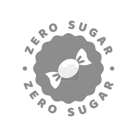 Ilustración de Etiqueta de vector sin azúcar. Cero azúcar con insignia de caramelo. - Imagen libre de derechos