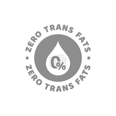 Ilustración de Etiqueta de vector de grasas trans cero. Ningún icono de grasa trans. - Imagen libre de derechos