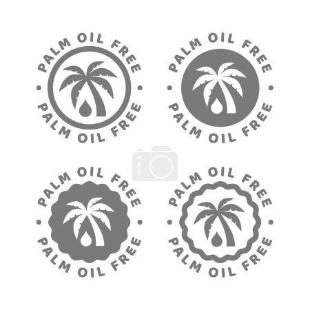 Ilustración de Etiqueta de vector libre de aceite de palma. Sin sello de círculo de aceite de palma o pegatina. - Imagen libre de derechos