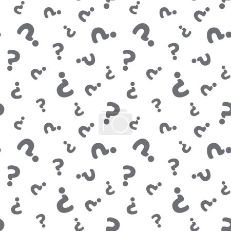 Illustration for Question mark seamless pattern design. Vector black and white background. - Royalty Free Image