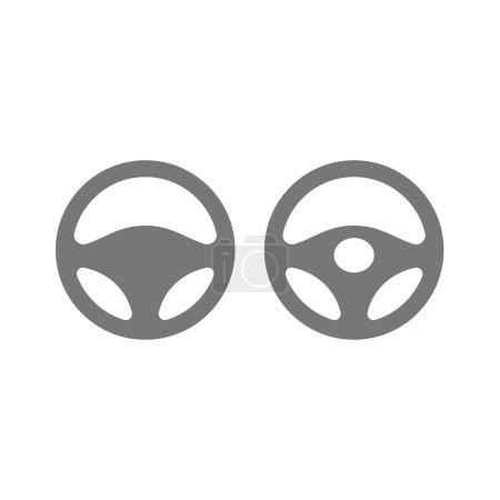 Car steering wheel vector icon. Driving, automobile symbol.