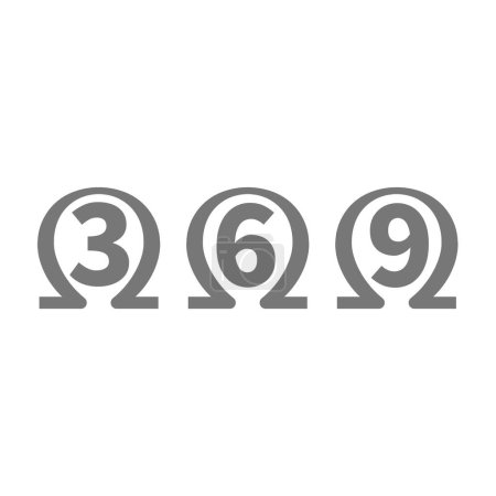 Omega 3, 6 und 9 Vektorsymbole. Einfaches Glyphen-Symbol-Set.