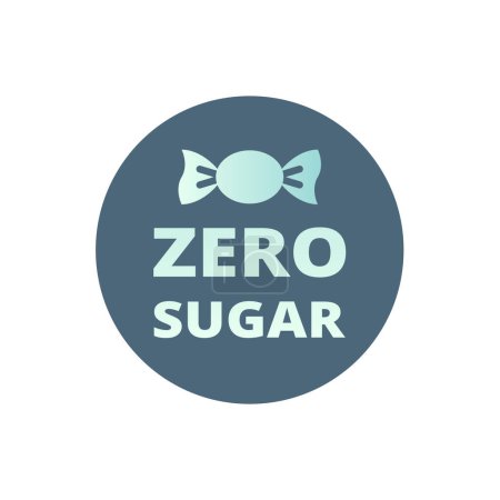Ilustración de Etiqueta cero azúcar colorido. Etiqueta engomada para alimentos y productos vector. - Imagen libre de derechos