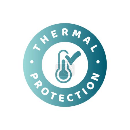 Thermal protection colorful label. Vector sticker or badge.
