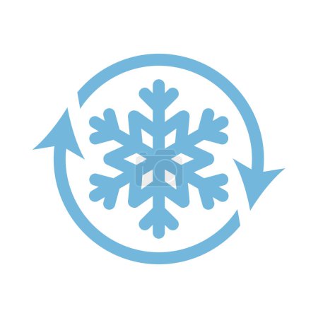 Ilustración de Descongelar con copo de nieve y flecha circular. Congelador icono vector de control. - Imagen libre de derechos