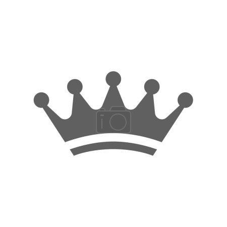 Crown black vector icon. Royalty fill symbol.