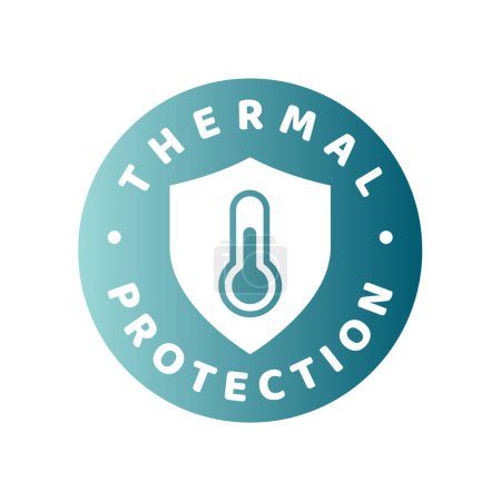 Thermal protection vector label. Workwear or sportswear protective clothing.