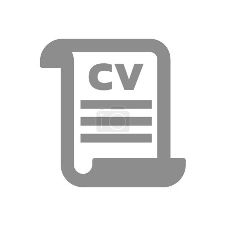 Icône vectorielle de feuille de papier Cv. Embaucher et symbole d'application.