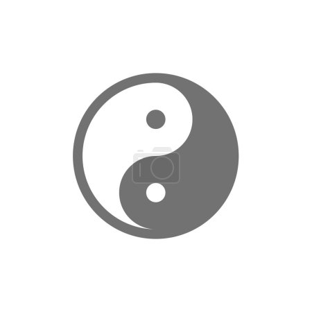 Ilustración de Yin y yang vector icono. Budismo y equilibrio, símbolo de meditación. - Imagen libre de derechos