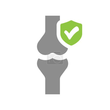 Human joint with checkmark shield. Healthy joints vector icon.