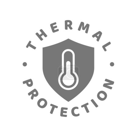 Thermal protection vector label. Heatproof, heat resistant material or wear.