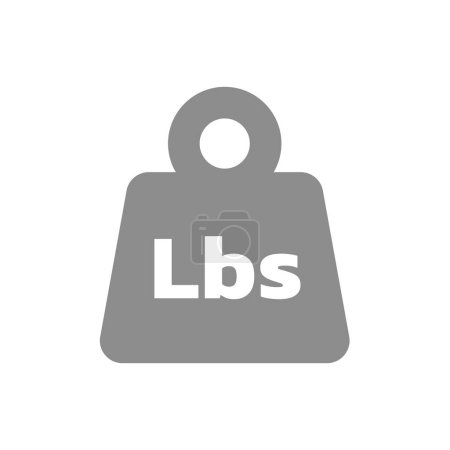 Pound kettlebell vector icon. Lbs training weight symbol.
