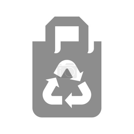 Reciclar papel bolsa de compras vector. Icono de símbolo reciclado.