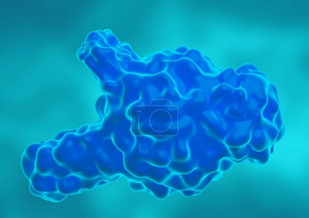 Téléchargez les photos : KRAS oncogene homologous to the Kirsten virus, from mouse sarcoma. Protein that mutates in the development of cancer. 3D illustration - en image libre de droit