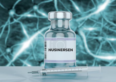 Photo for Nusinersen is a medicine used to treat spinal muscular amyotrophy. 3D Illustration - Royalty Free Image