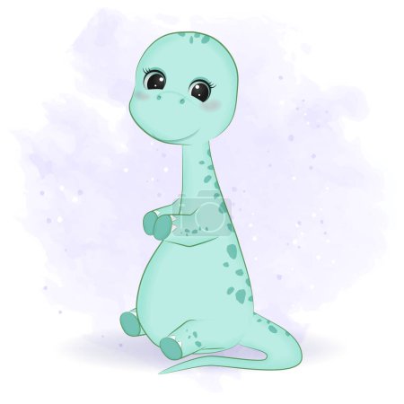 Photo for Cute Little Dinosaur, Primeval animal cartoon illustration - Royalty Free Image