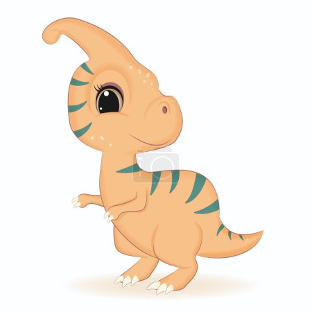 Photo for Cute Little Dinosaur, Primeval animal cartoon illustration - Royalty Free Image
