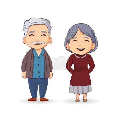 Photo for Senior, elder man and woman character illustration - Royalty Free Image