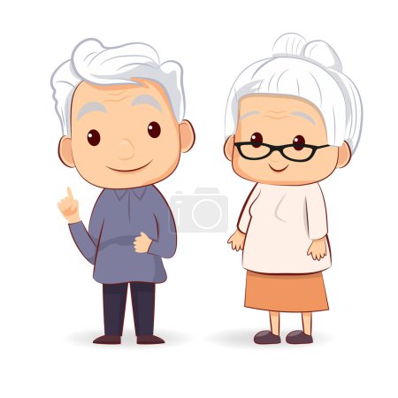 Photo for Senior, elder man and woman character illustration - Royalty Free Image