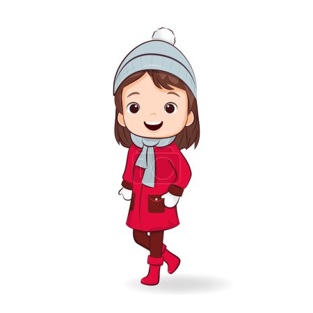Photo for Kid girl wearing in winter costume - Royalty Free Image