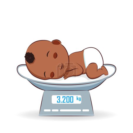 Photo for Weight scale for infant illustration - Royalty Free Image