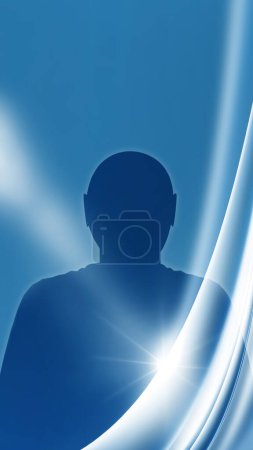 Photo for Image of human silhouette combined with abstract lines overlay - Royalty Free Image