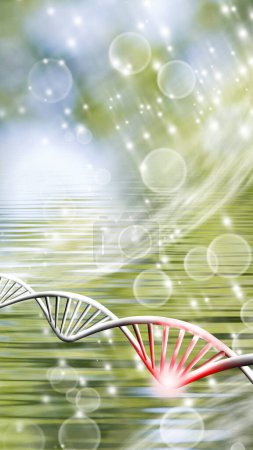Photo for Abstract image of stylized dna chains on a blurred background.  3D-image - Royalty Free Image