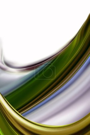 Téléchargez les photos : Image abstraite composée de lignes vertes lisses ressemblant à des vagues de mer et des tourbillons élémentaires - en image libre de droit