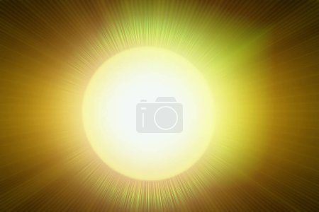 Foto de Imagen de una fuente de luz amarilla brillante que se asemeja al sol con rayos radiales divergentes - Imagen libre de derechos