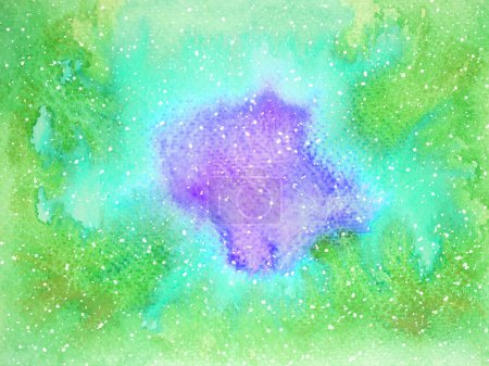 Téléchargez les photos : Vert coeur chakra couleur reiki esprit santé spirituelle guérison holistique énergie aquarelle peinture art illustration conception univers abstrait fond galaxie espace arc-en-ciel texture fantaisie - en image libre de droit