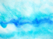 abstract blue white color background sky water sea ocean wave cloud nature watercolor painting art texture illustration design pattern on paper Poster #624344208