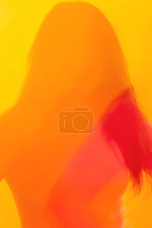 Photo for Wild energy of women concept. Colourful portrait of unknown lady. Avantgarde style. Studio shot - Royalty Free Image