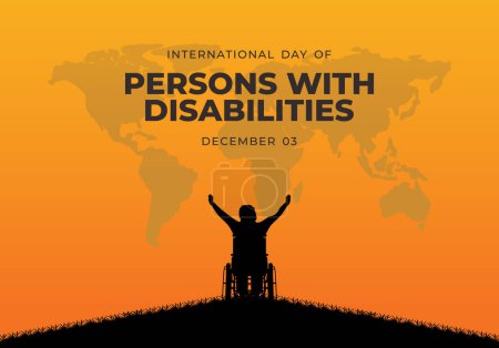 Illustration for International persons with disabilities celebrated on december 3rd. - Royalty Free Image