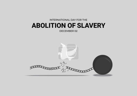 Ilustración de Día Internacional de la abolición de la esclavitud celebra el 2 de diciembre - Imagen libre de derechos