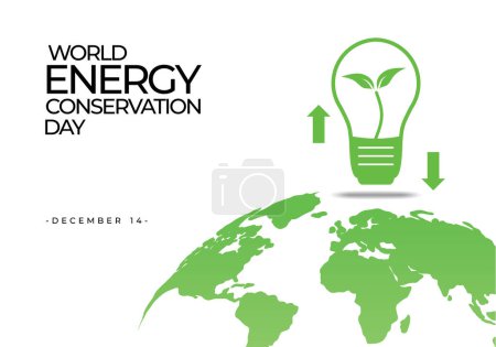 Ilustración de Fondo del Día Nacional de la Conservación Energética celebrado el 14 de diciembre. - Imagen libre de derechos