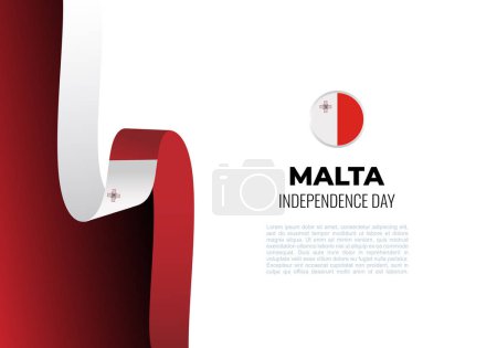 Illustration for Malta independence day background celebrated on September 21. - Royalty Free Image