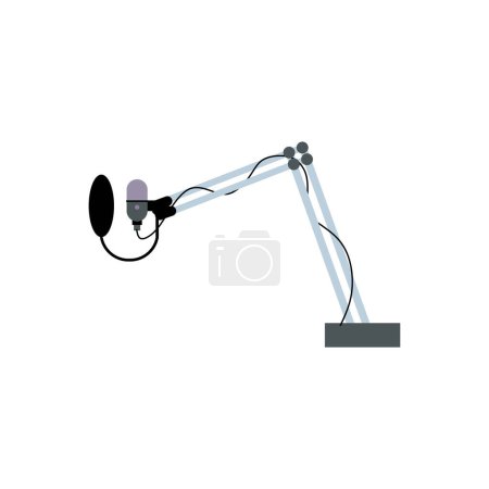 Illustration for Podcast mic as Equipment for streamers and blogger isolated on white background. - Royalty Free Image